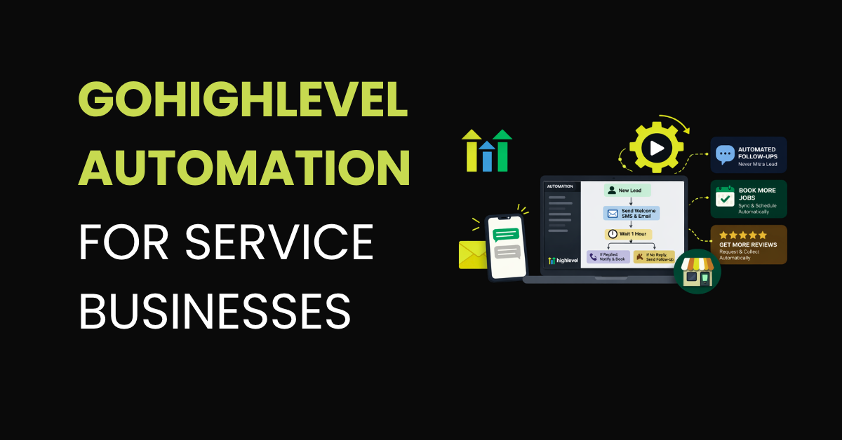 GoHighLevel automation for service businesses — GHL platform with automated follow-ups, booking, review collection, and lead pipeline management